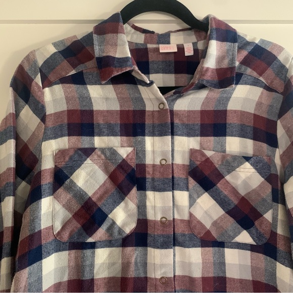 Red, White, and Blue Long Sleeve Flannel - Picture 3 of 4